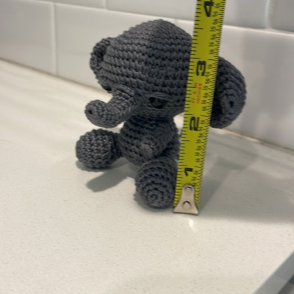 Handcrafted Elephant Figure Toy Crochet Amigurumi Doll Decor - Picture 11 of 11